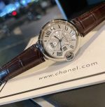 Cartier Stainless Steel 33MM Diameter Italian Cowhide Leather Braclet Lady Watch cartier watch box replica